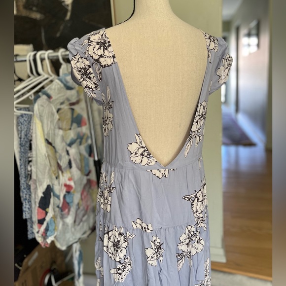 Free People  "Rita" Tiered Periwinkle Midi Dress- NWY, size S - Picture 7 of 13